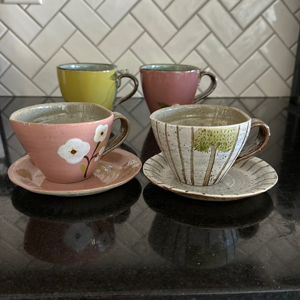 Bundle of 4 handmade Korean pottery